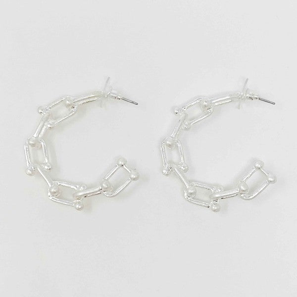 Chained Link Hoop Earrings