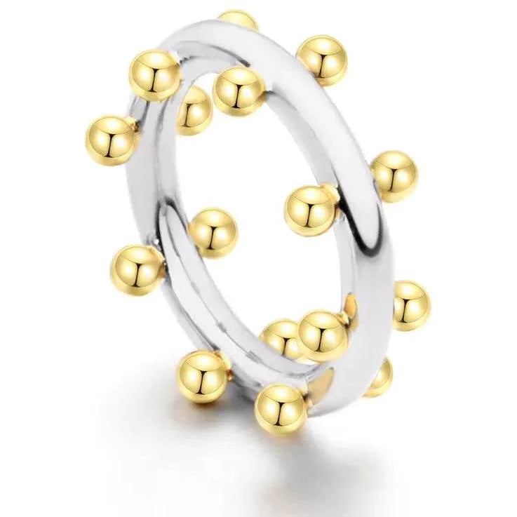 Cindy Studded Ring - Two Tone